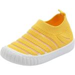 Sneakers stringate larghezza E casual gialle numero 26 con stringhe traspiranti per l'estate per bambini 