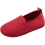Sneakers slip on larghezza E casual rosse numero 26 tinta unita con allacciatura elasticizzata traspiranti per l'estate per bambini 
