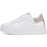 Sneakers larghezza E casual bianche numero 36 di gomma con glitter con plantare estraibile platform per Donna Crime 