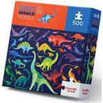 Crocodile Creek-500 PCS Boxed/Dino World Puzzle, Multicolore, 28864