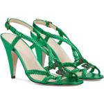 Sandali larghezza A verde smeraldo numero 36,5 di pelle con cinturino Gucci 