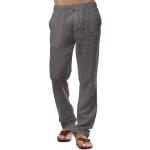 Pantaloni casual grigio scuro 5 XL taglie comode di cotone traspiranti lavabili in lavatrice per l'estate con elastico per Uomo 