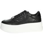 Sneakers larghezza E casual nere numero 38 con stringhe con tacco da 5 cm a 7 cm platform per Donna Cult 