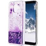 custodie Samsung Galaxy A6 2018 viola in silicone con glitter per Donna 