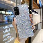 Custodie cellulari Samsung trasparenti in silicone con paillettes antishock per Donna 