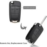 Custodia protettiva per chiave Flip a 2 pulsanti Custodia Shell nera per Vauxhall/Opel Astra H 2004 2005 2006 2007 2008 2009 Corsa D Signium Vectra C