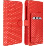 Custodie universale rosse in similpelle a pois cellulare Avizar 