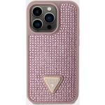 Custodie iPhone rosa con strass rigide Guess 