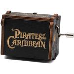 Cuzit, Carillon in legno con manovella, motivo "Pirati dei Caraibi", con scritta "Pirates of the Caribbean", idea regalo per compleanno, Natale, San Valentino