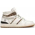 Sneakers alte larghezza E scontate vintage bianche leopardate per Donna D.A.T.E. 
