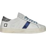 Sneakers basse larghezza E scontate blu numero 37 di cotone con glitter con stringhe per Donna D.A.T.E. Hill 