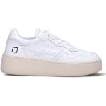 Sneakers larghezza E scontate bianche numero 38 con tacco da 5 cm a 7 cm platform per Donna D.A.T.E. 