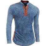 Magliette & T-shirt blu chiaro M in denim ricamate per Uomo 