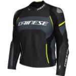 Dainese Racing 3 D-Air, giacca di pelle traforata 50 male Nero Opaco/Grigio/Giallo Fluo