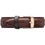 Daniel Wellington Classic Bristol Cinturino Unisex Adulto, 18mm, in Pelle, Marrone/Oro Rosato
