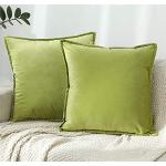 Cuscini verde chiaro 45x45 cm in velluto 2 pezzi per divani 