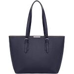 Shopping bags eleganti blu scuro di pelle per Donna David Jones 