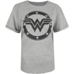 DC Comics Wonder Woman Metallic Logo T-Shirt, Grigio (Sport Grey Spo), 8/S