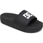 Sandali larghezza A scontati neri numero 36 in pelle di camoscio con plateau per Donna DC Shoes 