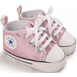 Sneakers larghezza E scontate rosa numero 17 con glitter antiscivolo per neonato 
