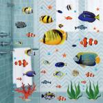 Adesivi murali multicolore a tema pesci con animali 