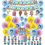 Decorazioni Compleanno di Bubble Guppies Palloncini Decorazioni per Torta Striscioni di Buon Compleanno Ornamenti di Turbinii Da Appendere per Bambini Decorazione per Feste di Bubble Guppies