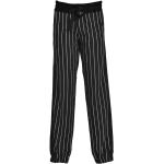 Pantaloni neri S di tela a righe con elastico per Donna 