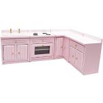 Mensole rosa di legno da cucina 