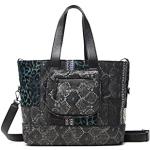 Shopping bags nere in similpelle animalier per Donna Desigual 