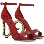 Sandali larghezza E rosso scuro numero 37 in pelle di coccodrillo con punta aperta con cinturino per Donna Dolce&Gabbana Dolce 