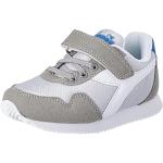 Sneakers larghezza E casual grigie numero 26,5 in pelle di camoscio chiusura velcro a strappo per bambini Diadora Simple Run 