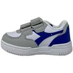Sneakers basse larghezza E casual blu numero 24 in similpelle chiusura velcro per bambini Diadora Raptor 