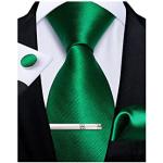Cravatte tinta unita casual verde smeraldo di seta per cerimonia per Uomo 
