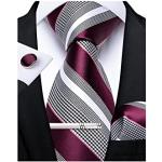 Cravatte tinta unita casual grigie di seta a righe per cerimonia per Uomo 