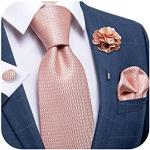 Cravatte tinta unita casual rosa di seta per cerimonia per Uomo 
