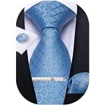 Cravatte tinta unita casual blu di seta a righe per Natale per Uomo 