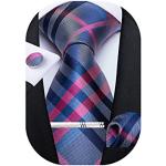 Cravatte tinta unita business blu di seta a quadri per Natale per Uomo 