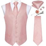 Cravatte artigianali eleganti rosa di seta paisley lavaggio a mano per cerimonia per Uomo 