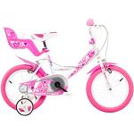 Bici rosa scuro con rotelle per bambini Dino bikes 