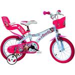 Bici scontate rosa con rotelle per bambini Dino bikes 