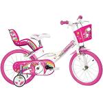Dino Bikes Unicorn 14" Bicicletta, 14'' Bambina, Bianco e Rosa