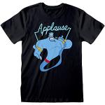 Disney Aladdin Genie Applausi T-Shirt da Uomo Nero L | S-XXL, Classic Character Girocollo Graphic Tee, Idea Regalo di Compleanno per i Ragazzi, per casa o in Palestra