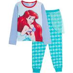 Disney Pigiama da bambina con la Sirenetta Ariel, da principessa, a lunghezza intera, con pantaloni glitterati, Lilla, 4-5 Anni