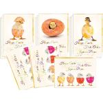 Edition Colibri Divertente set di biglietti di Pasqua con 12 carte pieghevoli incluse buste gialle (4 motivi con 3 carte ciascuna), amorevolmente disegnato (11069-11099)
