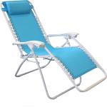 Chaise longue azzurre in acciaio pieghevoli da mare Milani Home 