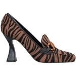 Mocassini larghezza A kaki numero 36 zebrati con punta quadrata tacco a rocchetto con tacco per Donna Divine Follie 