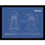 DOCTOR WHO (Dalek Blueprint -Stampa incorniciata, 30 x 40 cm, 16 x 12 Inches