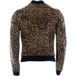 Parka scontati marroni in pelle di agnello leopardati manica lunga per Uomo Dolce&Gabbana Dolce 