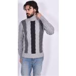 Maglie scontate grigie M di lana per l'autunno a trecce per Uomo Gran Sasso 