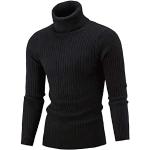 Maglie casual nere M di lana manica lunga con collo alto per Uomo 